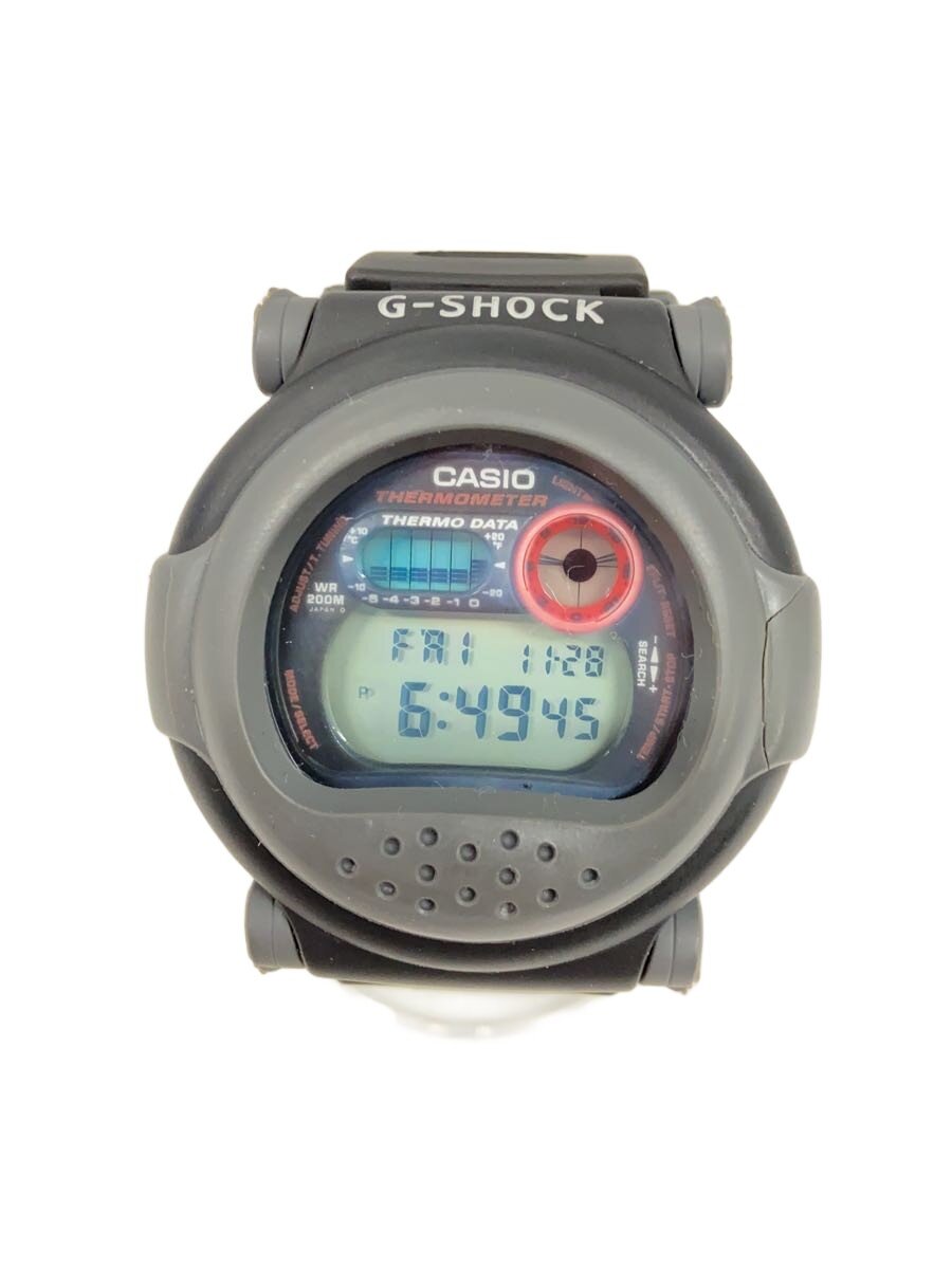 【中古】CASIO◆石英ウオッチ・G-SHOCK/デジタル/天然ゴム/GRY/BLK【服飾雑貨他】