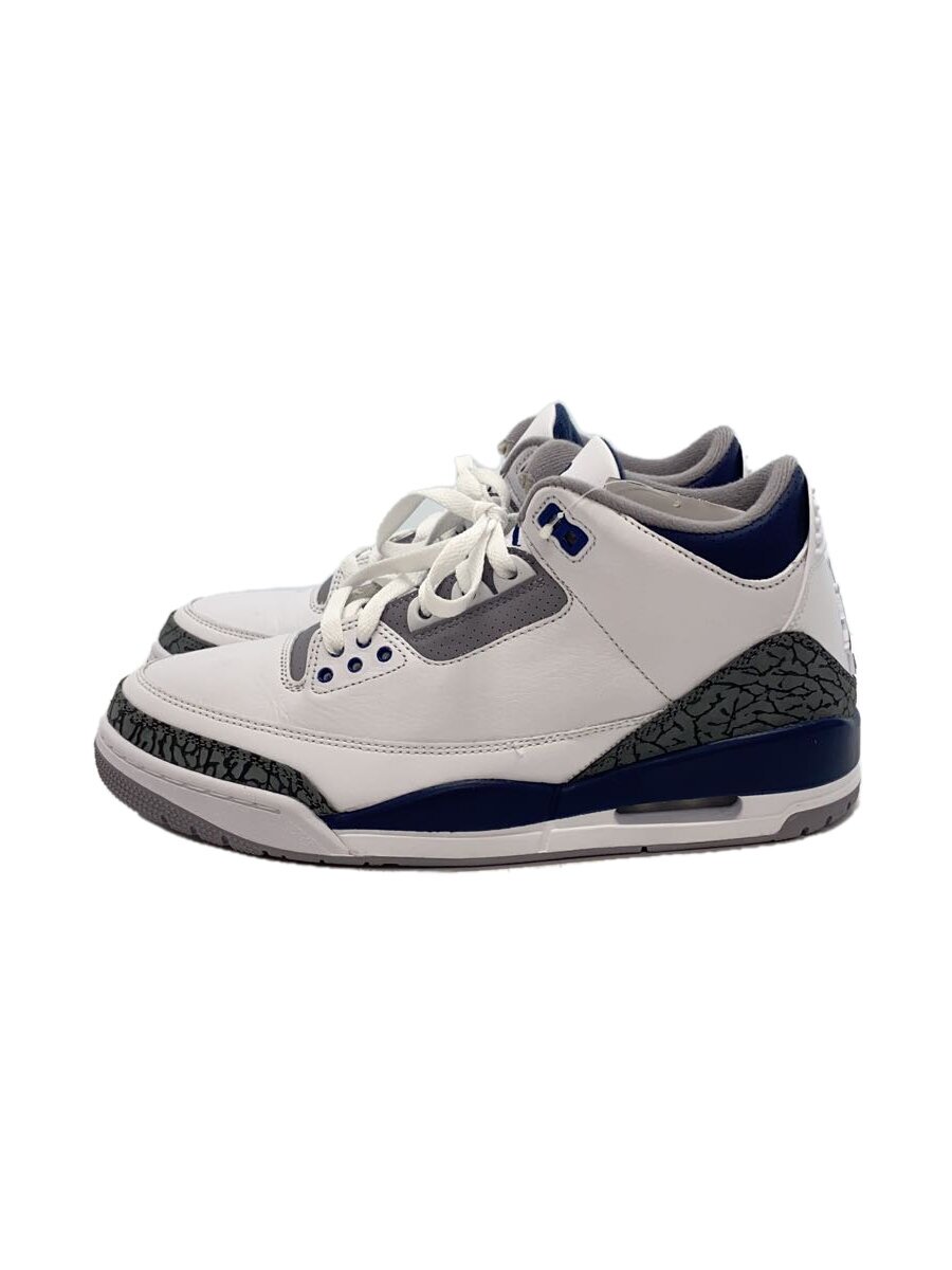 【中古】NIKE◆AIR JORDAN 3 RETRO_エアジョーダン 3 レトロ/27.5糎/WHT【シューズ】