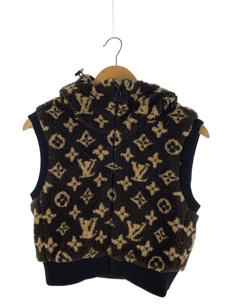 【中古】LOUIS VUITTON◆モノグラムテディスリーブレスジャケット/ベスト/36/ウール/BRW/総柄/FQJA04GP1【レディースウェア】｜2ｎｄ STREET 店