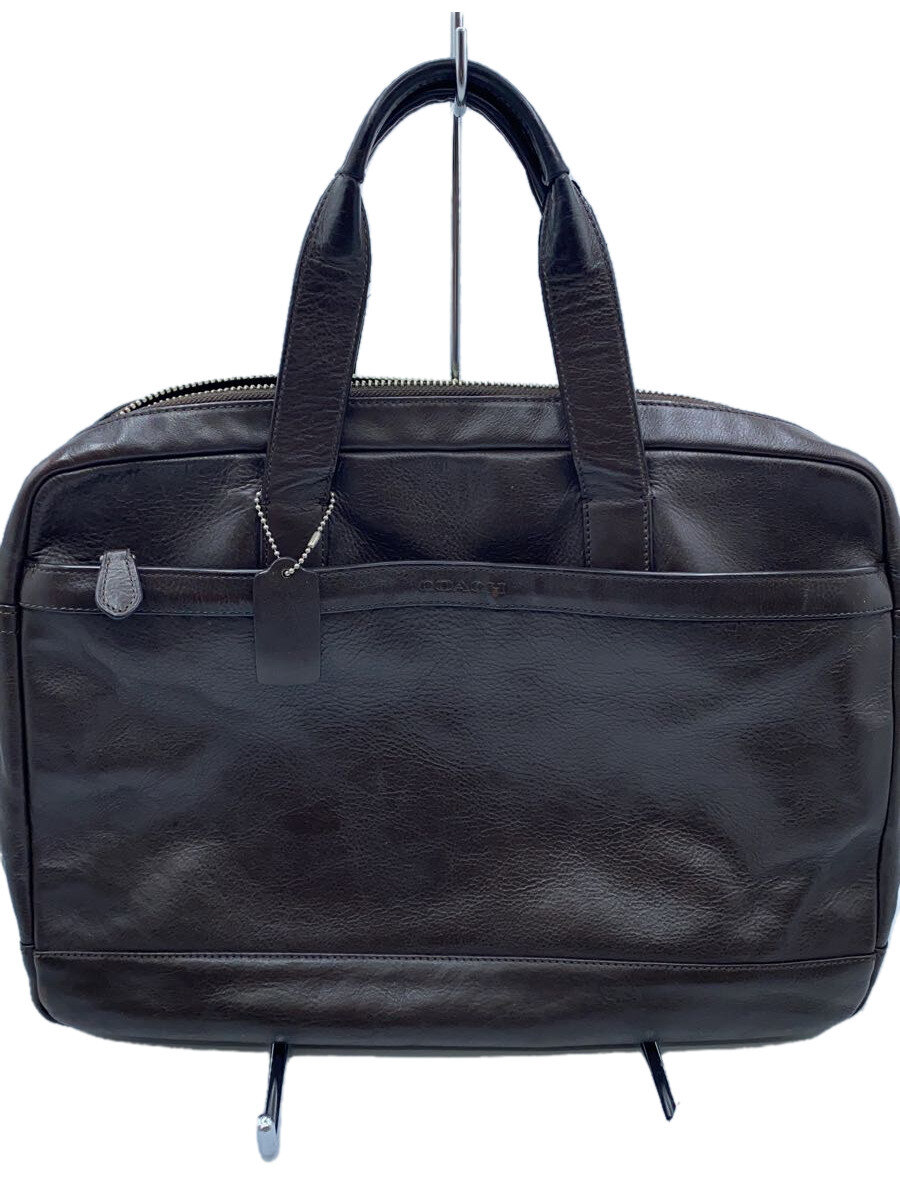 【中古】COACH◆ブリーフ入れもの/なめし革/BRW/無地//【御徒面子】