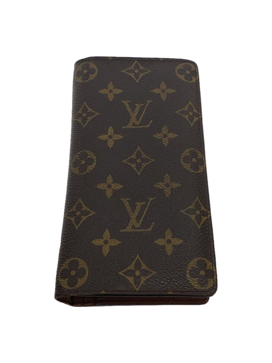 【中古】LOUIS VUITTON◆ポルト・フォイユ・ブラザ_モノグラム・キャンバス_BRW/PVC/BRW/レディース【服飾雑貨他】