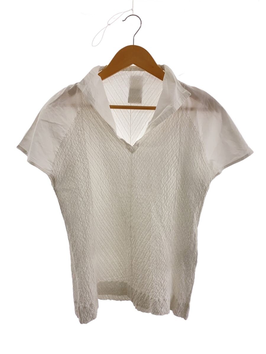【中古】ISSEY MIYAKE◆トップス/2/綿織物/WHT/IM41FJ020【レディース御召しもの】