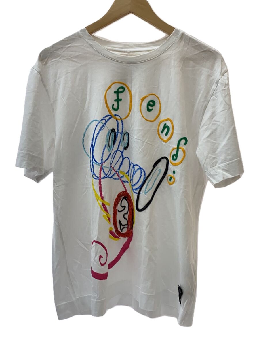 【中古】FENDI◆SEAHORSE PRINT ティーシャツ/S/綿織物/WHT/無地/FY0936 AH15【メンズウェア】