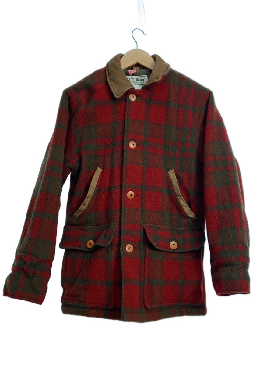 【中古】L.L.Bean◆80s頃/USA製/狩猟上衣/S/羊毛/RED/読み合わせる【メンズウェア】
