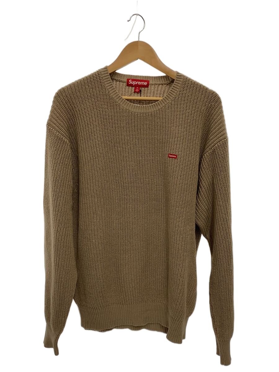 【中古】Supreme◆23AW/SMALL BOX RIBBED SWEATER/編み物・スウェーター/M/綿織物/BEG/無地//【メンズウェア】