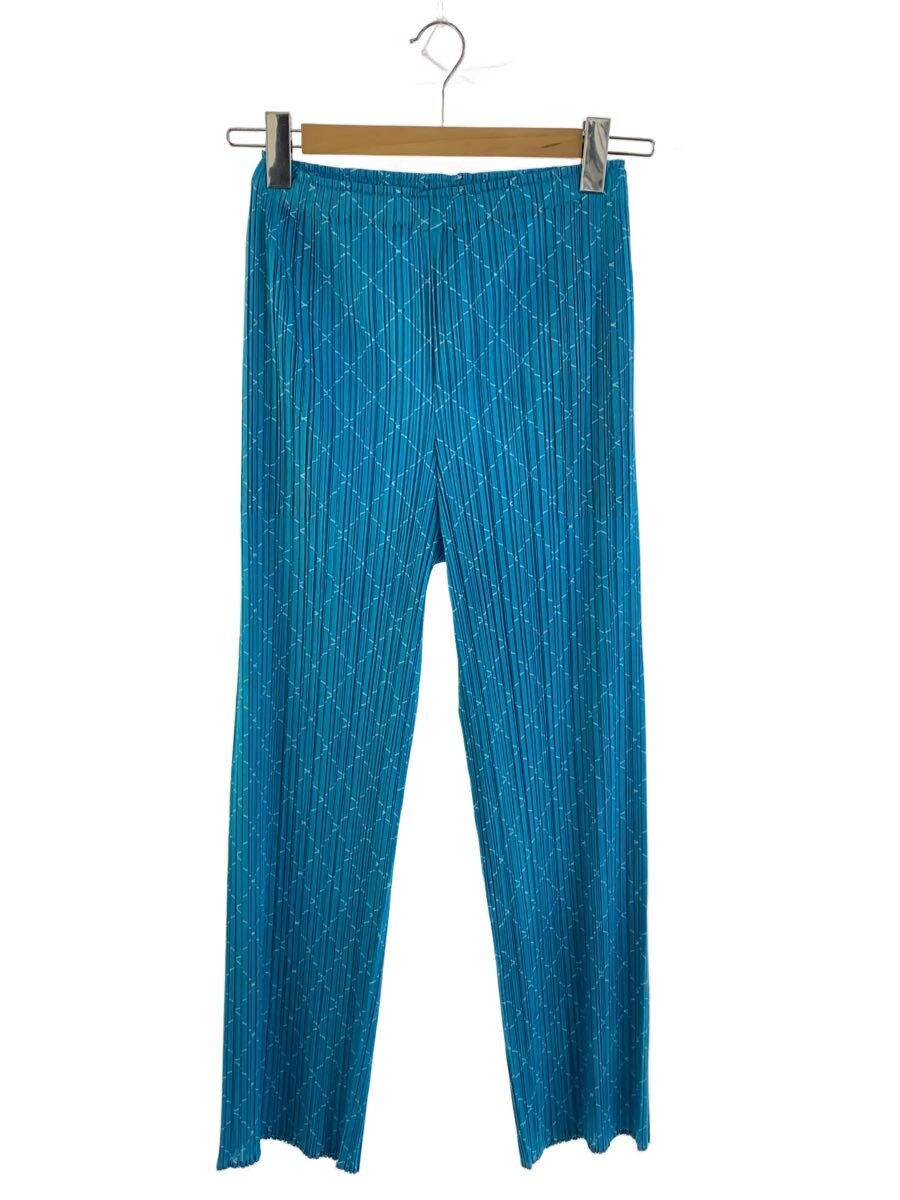 【中古】PLEATS PLEASE ISSEY MIYAKE◆BRAND NEW DAY/下つ方/3/ポリエステル/BLU/総柄/PP53JF763【レディース御召しもの】