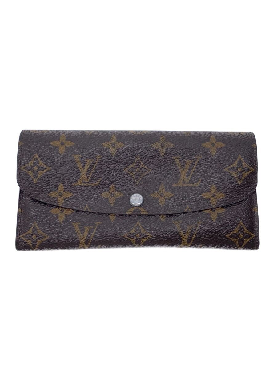 【中古】LOUIS VUITTON◆ポルト・フォイユ・エミリー_モノグラム・帆布/PVC/BRW/総柄/メンズ【服飾雑貨他】