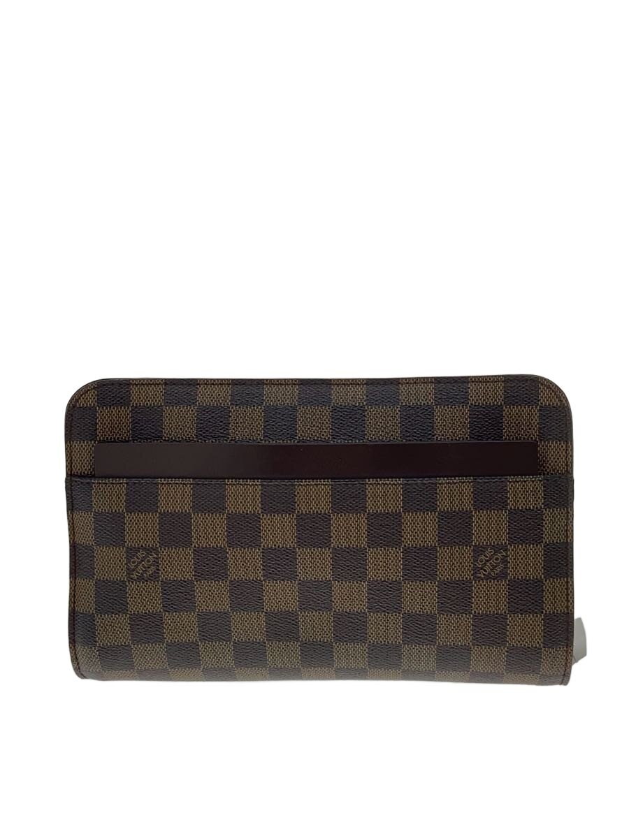 【中古】LOUIS VUITTON◆サンルイ_ダミエ・エベヌ/PVC/BRW【御徒面子】