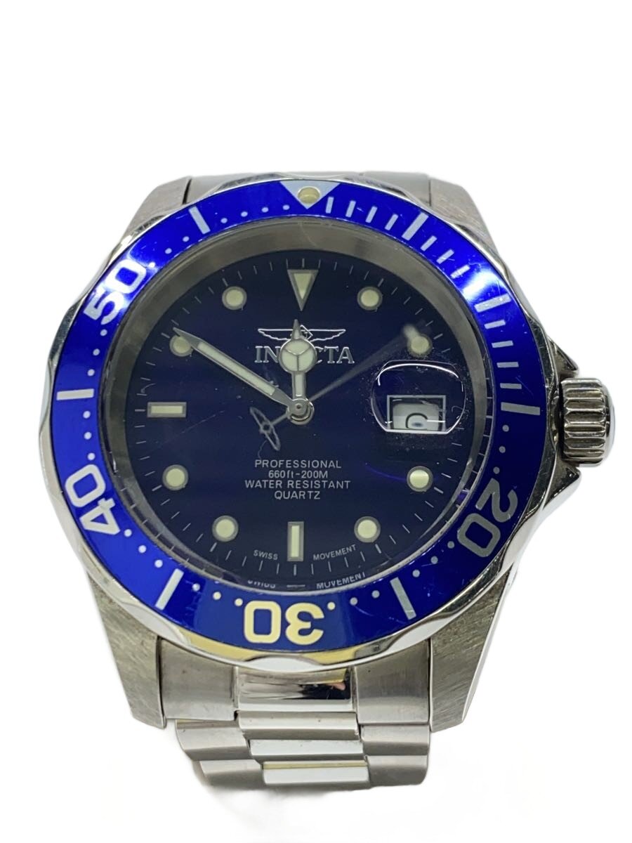 【中古】invicta◆石英ウオッチ/アナログ/ステンレス鋼/NVY/SLV【服飾雑貨他】