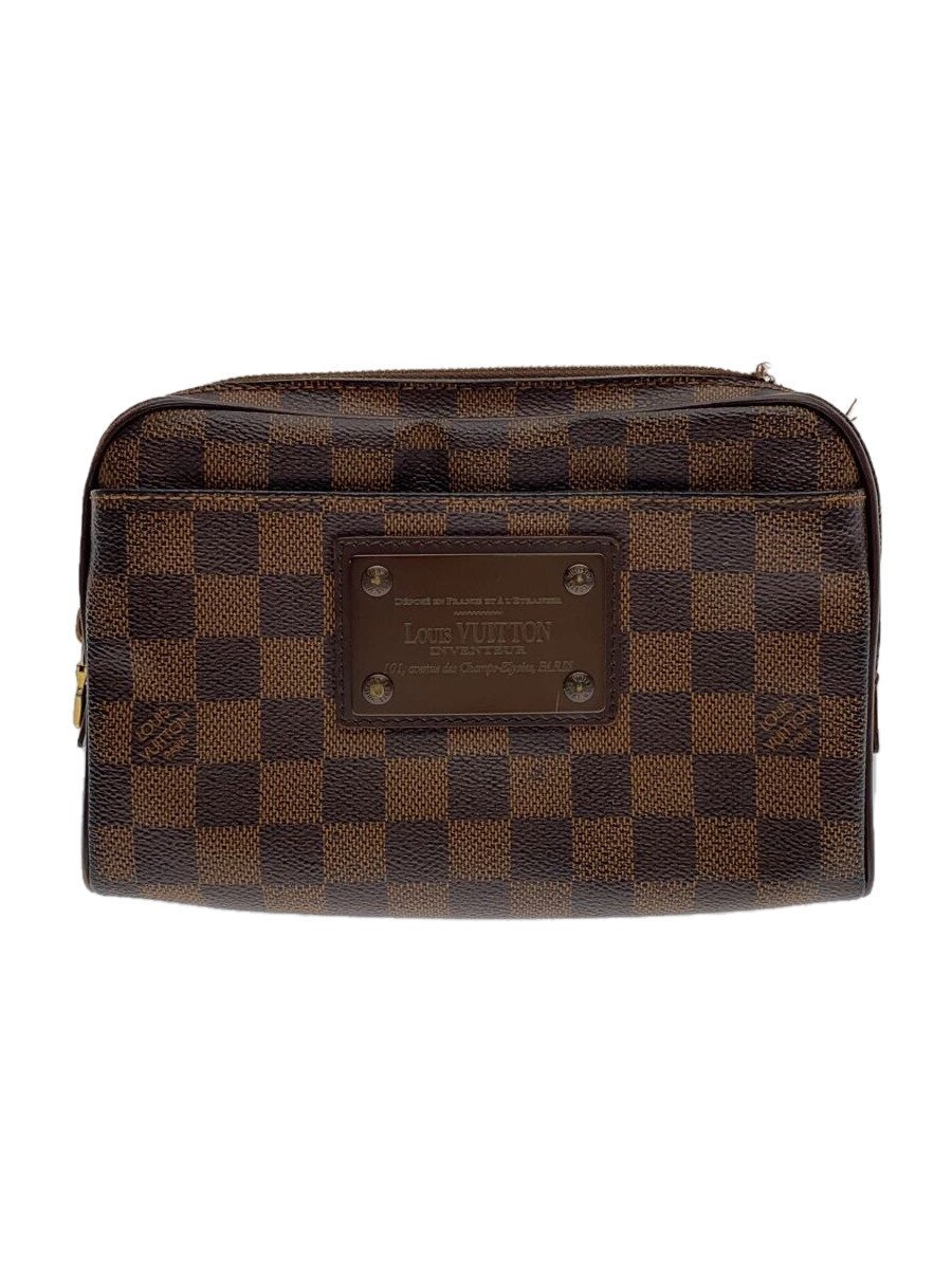【中古】LOUIS VUITTON◆バムバッグ・ブルックリン_ダミエ・エベヌ_BRW/PVC/BRW【御徒面子】