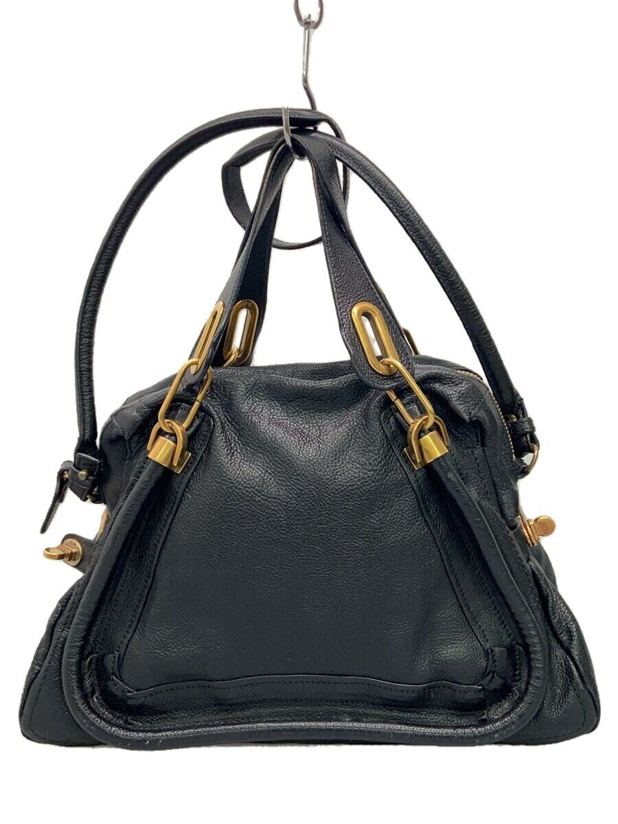 【中古】Chloe◆ショルダーバッグ/なめし革/BLK【御徒面子】