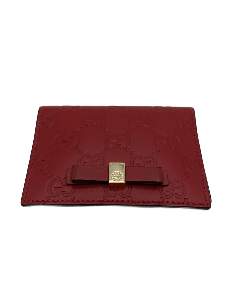 【中古】GUCCI◆パスケース_グッチシマ/レザー/RED/総柄/レディース【服飾雑貨他】｜2ｎｄ STREET 店