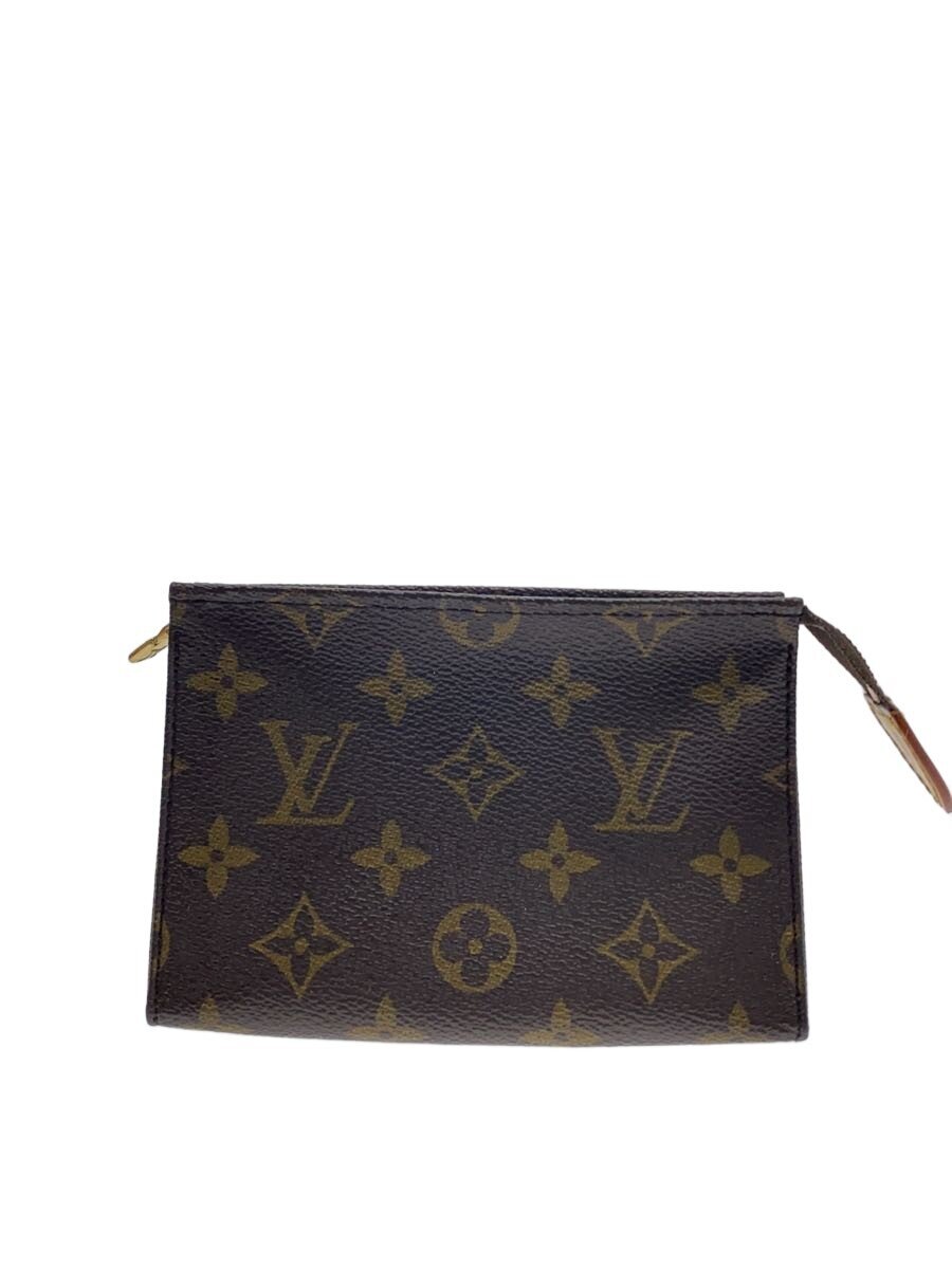 【中古】LOUIS VUITTON◆ポッシュ・トワレット15_モノグラム・帆布_BRW/PVC/BRW【御徒面子】