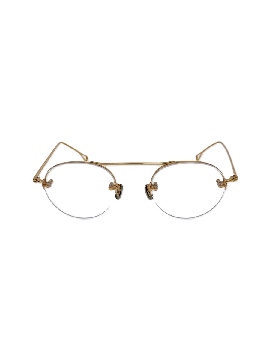【中古】EYEVAN◆178/眼鏡/二分の一リム/金属元素/GLD/メンズ/45□21-148【服飾雑貨他】