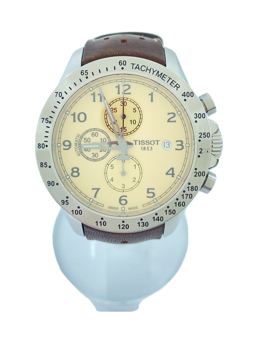 【中古】TISSOT◆自動小銃巻ウオッチ/アナログ/なめし革/T106427【服飾雑貨他】