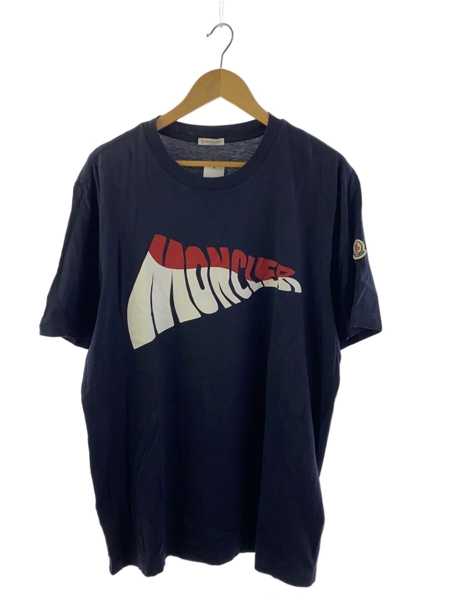 【中古】MONCLER◆ティーシャツ/XL/綿織物/NVY【メンズウェア】