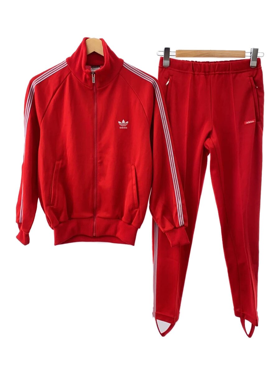 【中古】adidas◆デサント/西ドイツ/セットアップ/M/ポリエステル/赤いこと/無地//【メンズウェア】