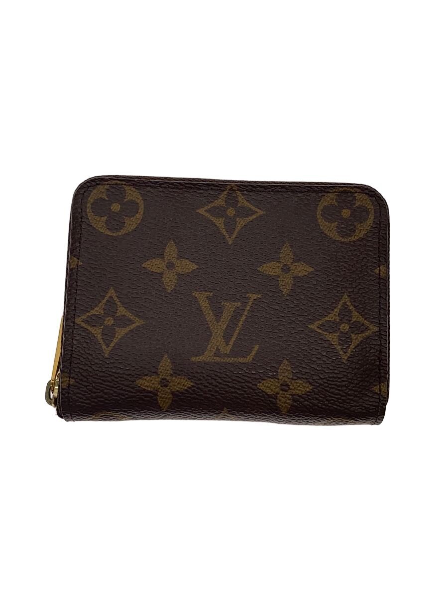 【中古】LOUIS VUITTON◆ジッピー・コインパース_モノグラム・キャンバス/PVC/BRW/メンズ【服飾雑貨他】