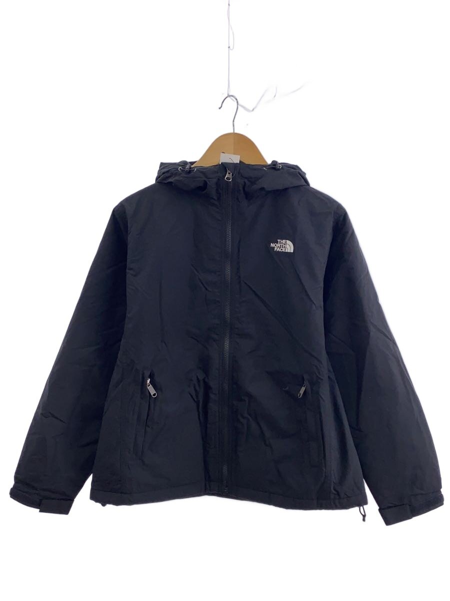 【中古】THE NORTH FACE◆COMPACT NOMAD JACKET_コンパクトノマドジャケット/L/ナイロン/BLK/無地【レディース御召しもの】