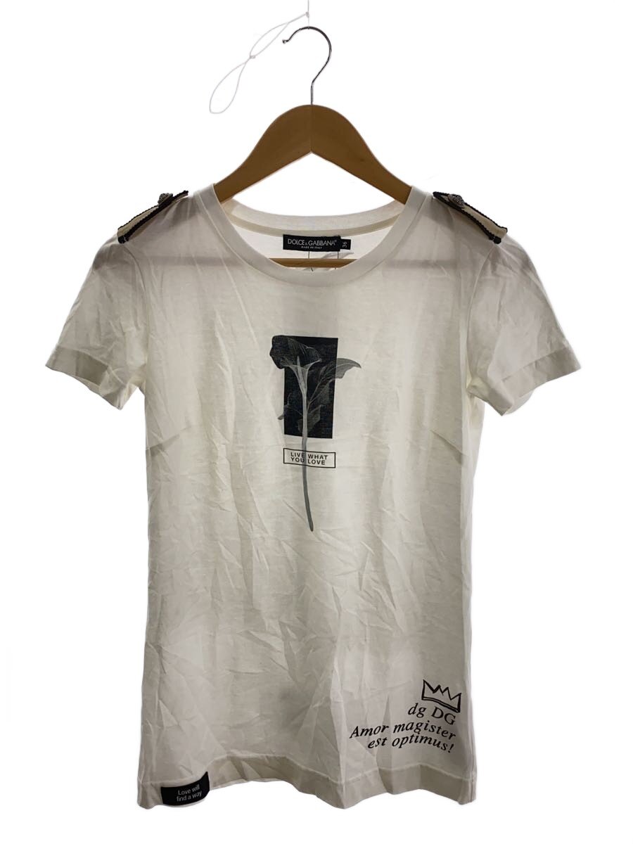 【中古】DOLCE\u0026GABBANA◆ティーシャツ/36/綿織物/WHT/F8M23Z//【レディース御召しもの】