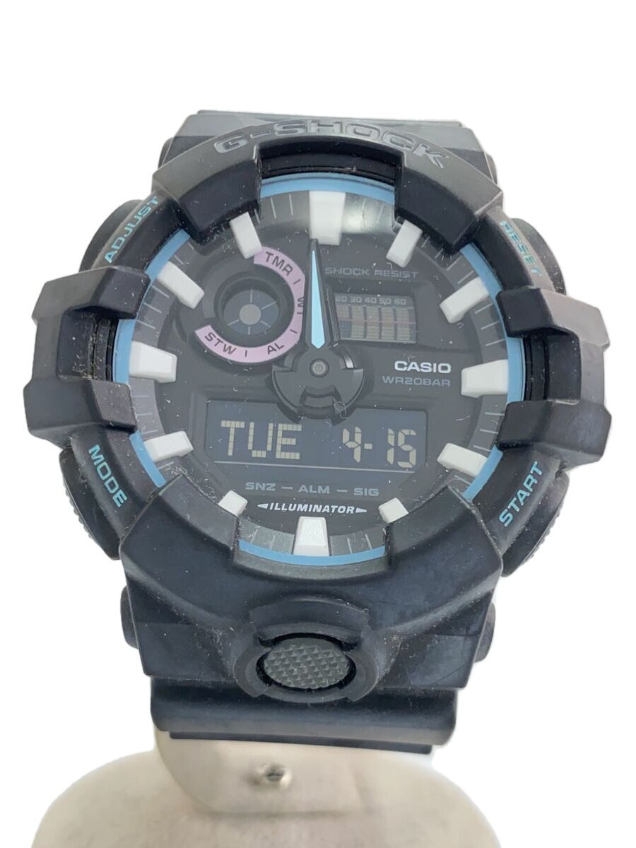 【中古】CASIO◆石英ウオッチ・G-SHOCK/デジアナ/天然ゴム/BLK/BLK/SS//【服飾雑貨他】