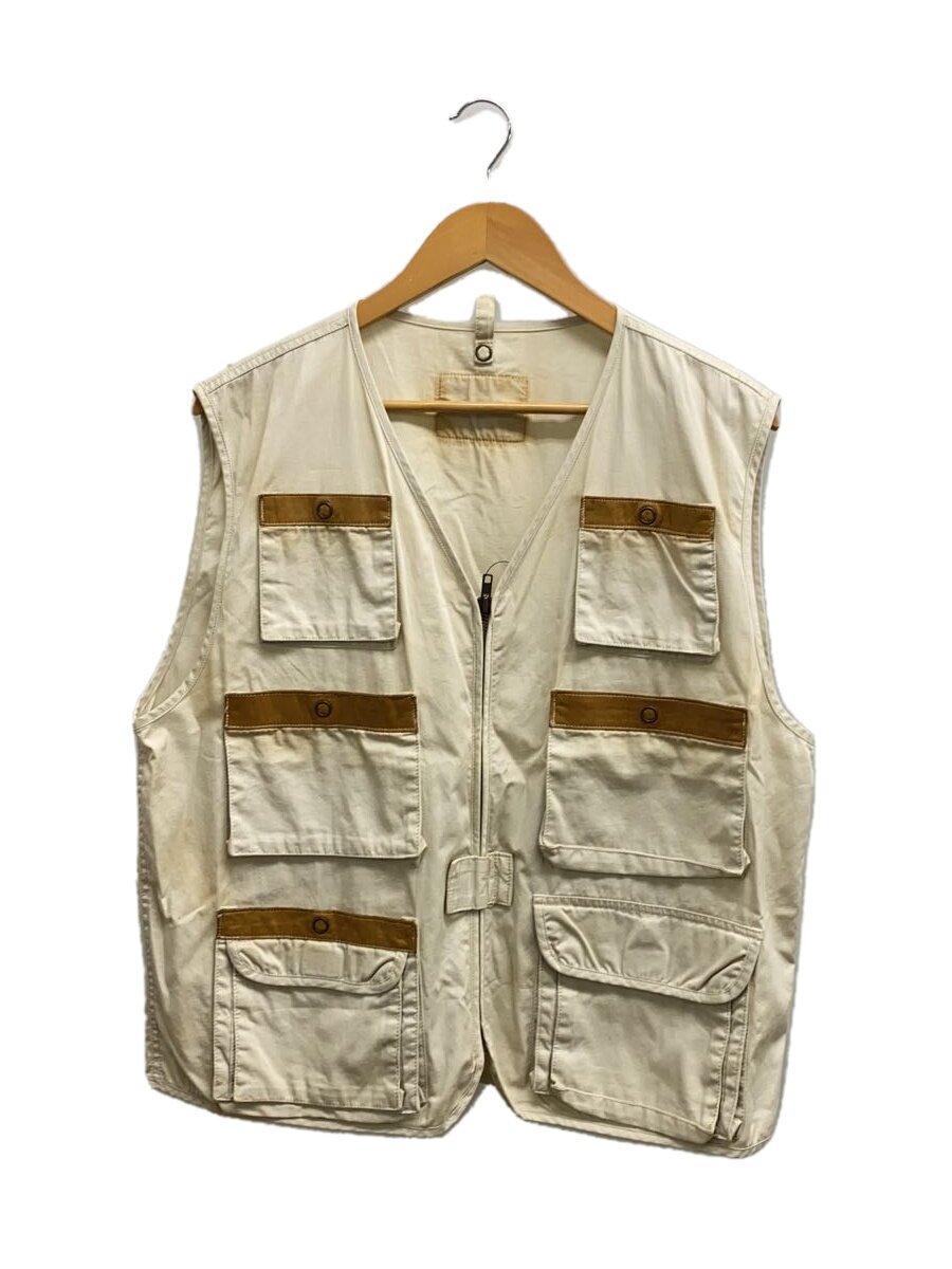 【中古】FINESSE◆90s/フィッシングベスト/より良い/L/綿織物/象牙色【メンズウェア】