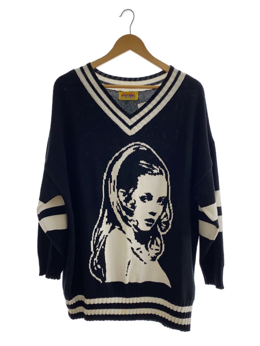 【中古】HYSTERIC GLAMOUR◆22SS/HYS WOMAN/編み物・スウェーター/FREE/アクリル樹脂/BLK/黒/01221NS01//【メンズウェア】