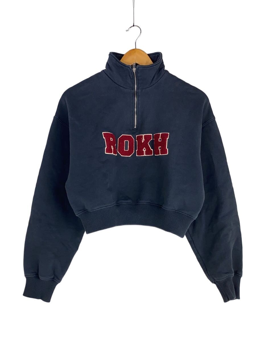 【中古】rokh◆ハーフジップスウェット/綿織物/米国海軍/無地【レディースお召しもの】