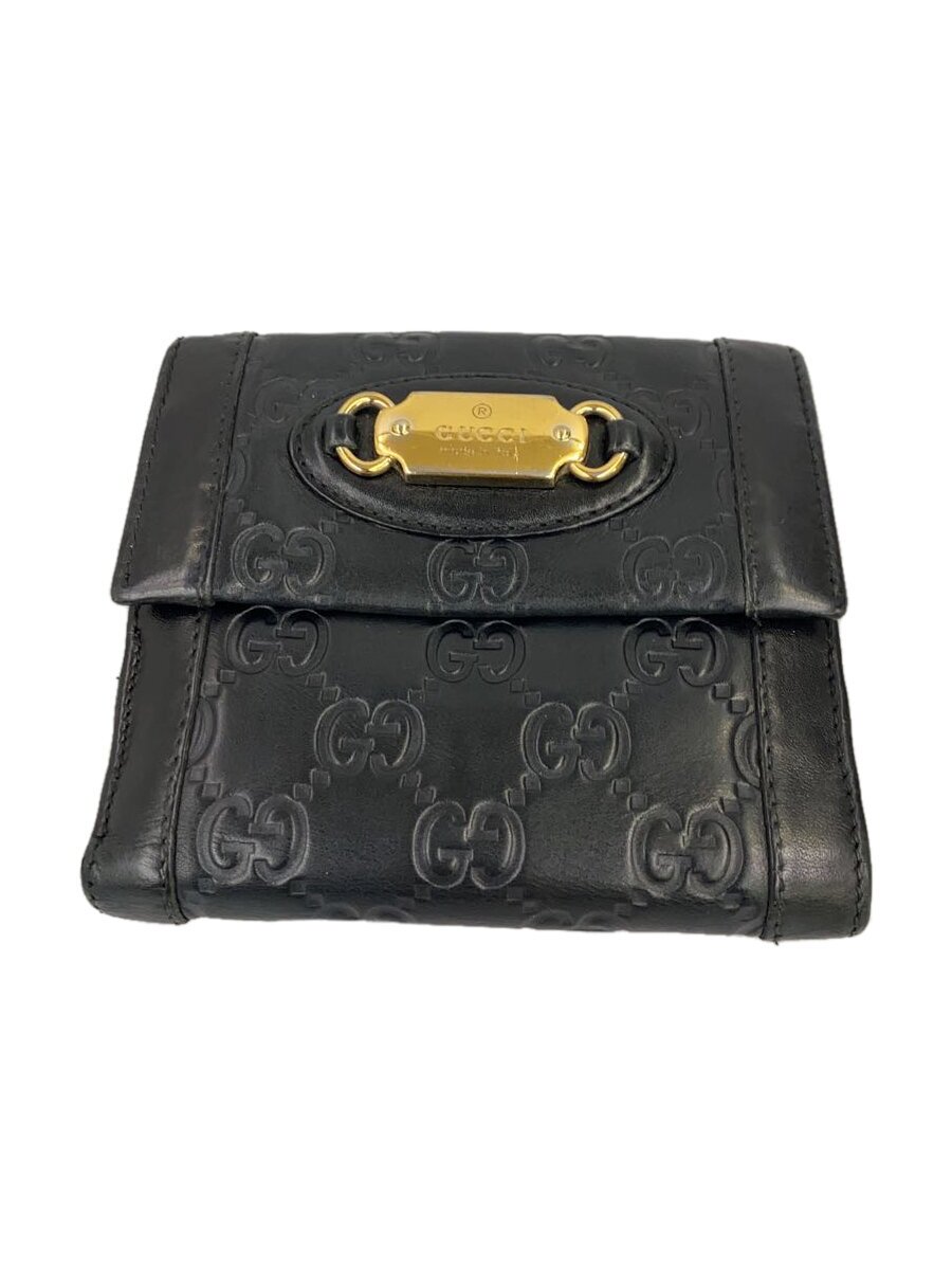 【中古】GUCCI◆2つ折り財布/レザー/BLK/総柄/レディース/145747 2184【服飾雑貨他】｜2ｎｄ STREET 店