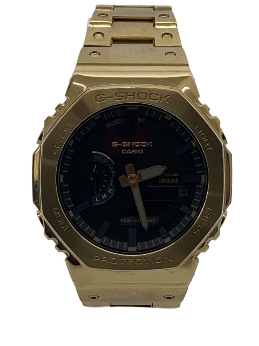 【中古】CASIO◆ソーラーウオッチ_G-SHOCK/デジアナ/ステンレス鋼/BLK/GLD/GM-B2100GD-9AJF【服飾雑貨他】