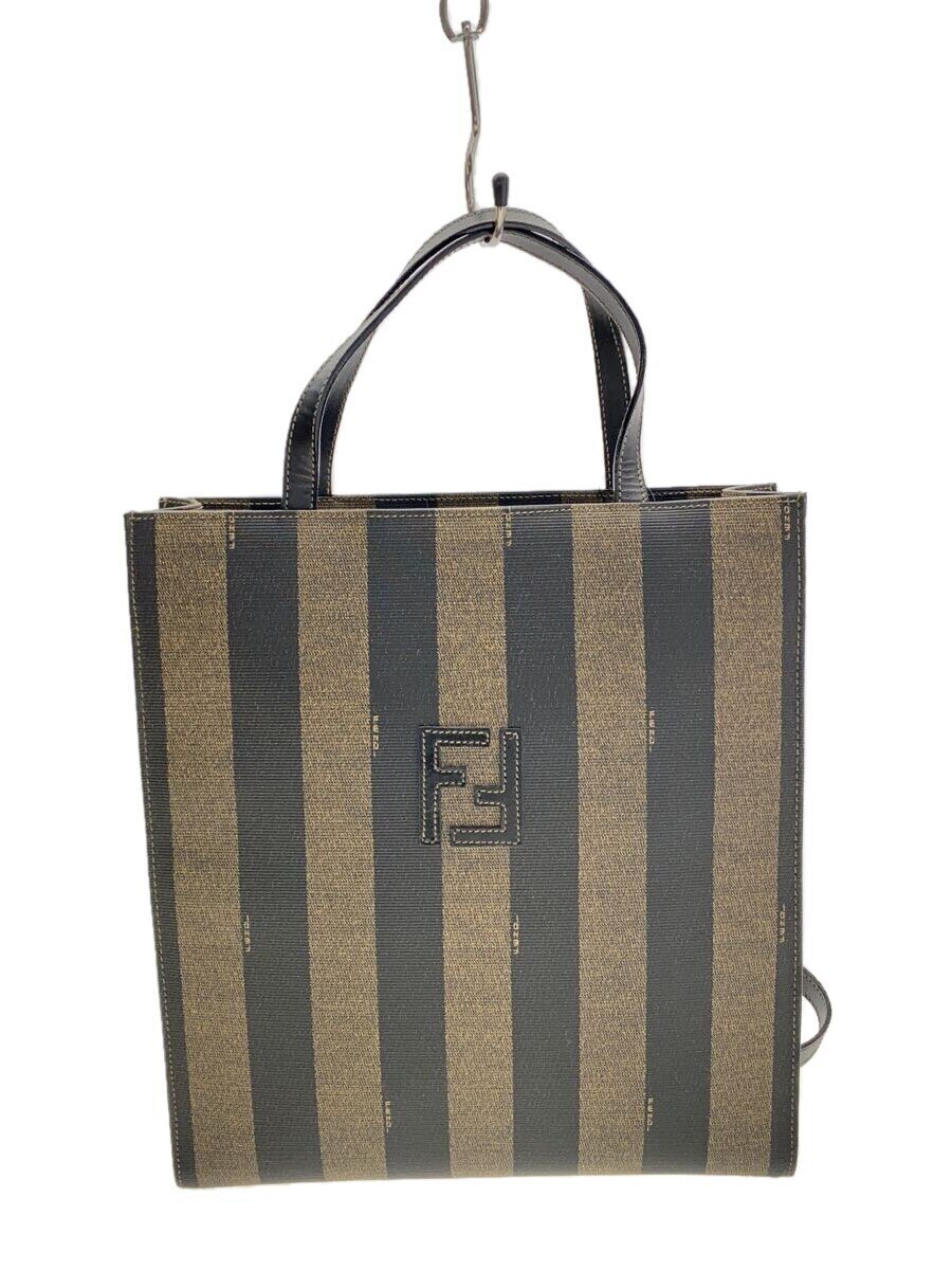 【中古】FENDI◆御徒面子/--/BRW/ペカン柄/2WAY/トートバック/うしろ側容器に並べる/下げ札属する【御徒面子】