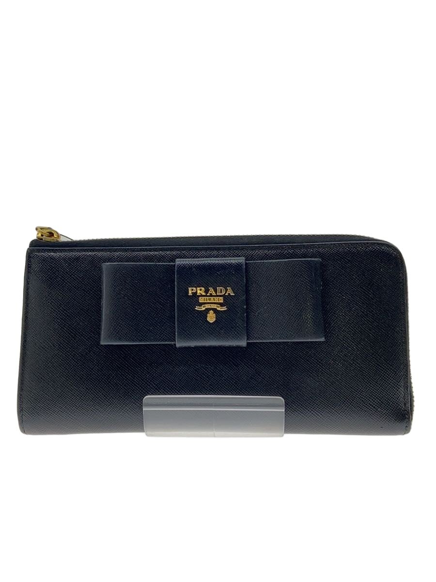 【中古】PRADA◆長紙入れ/ナイロン/BLK/レディース【服飾雑貨他】