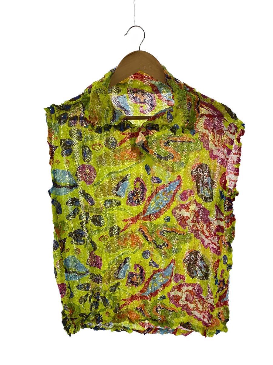 【中古】me ISSEY MIYAKE◆ノースリーブトップ/--/ポリエステル/マルチ色合い/総柄/MI22JK922【レディースお召しもの】