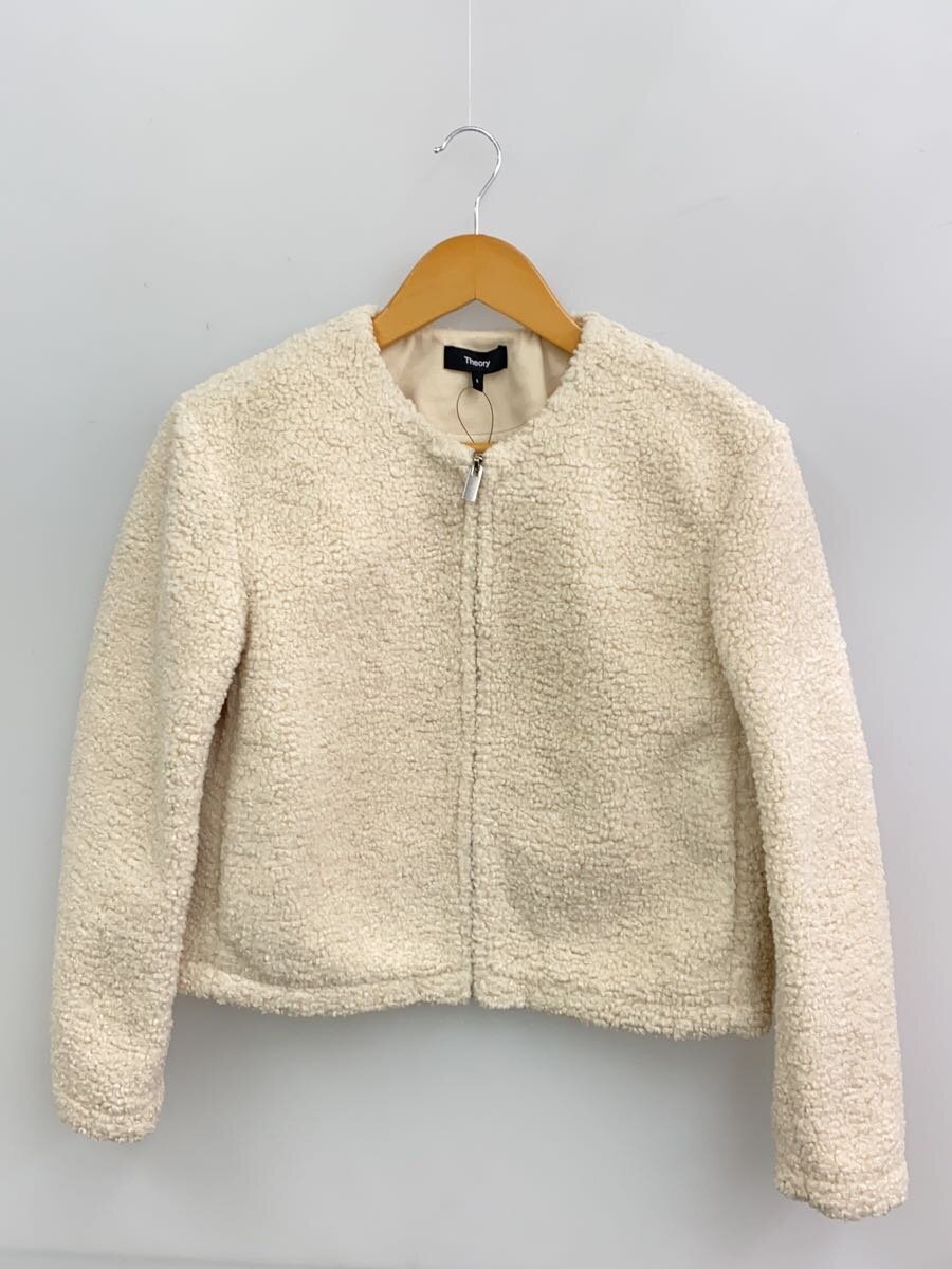 【中古】theory◆23AW/フリースジャケット/S/ポリエステル/CRM/01-3404000-160-902【レディース御召しもの】