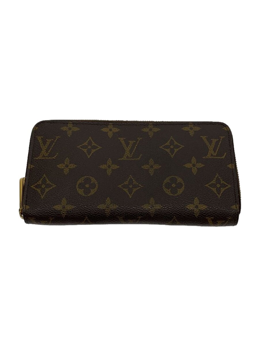 【中古】LOUIS VUITTON◆2)ジッピー・ウォレット_モノグラム・キャンバス_BRW_ローズバレリーヌ/PVC/ブラウン【服飾雑貨他】