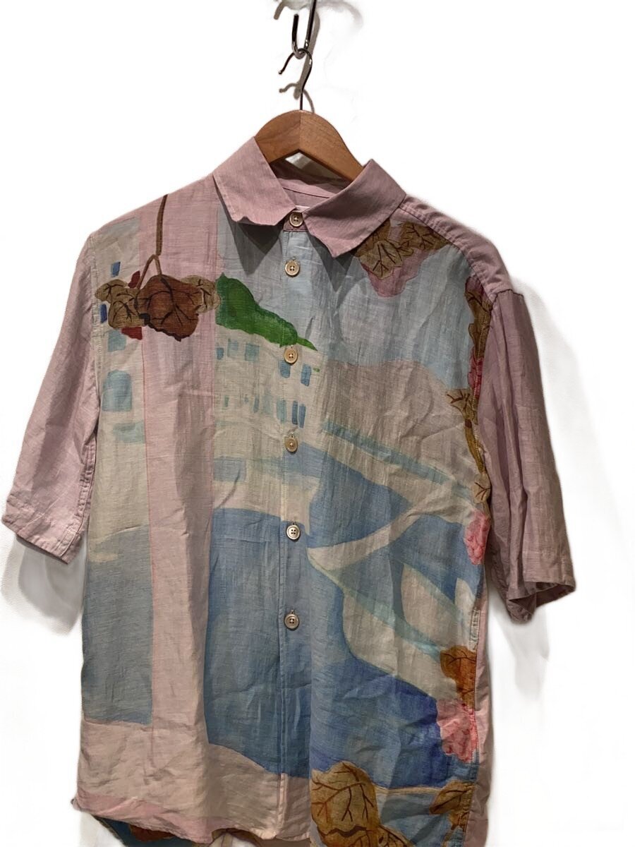 【中古】OUR LEGACY◆BEYOND SHIRT SHORTSLEEVE/半袖プルオーバー/44/綿織物/サクラ色/総柄/M2252BM//【メンズウェア】