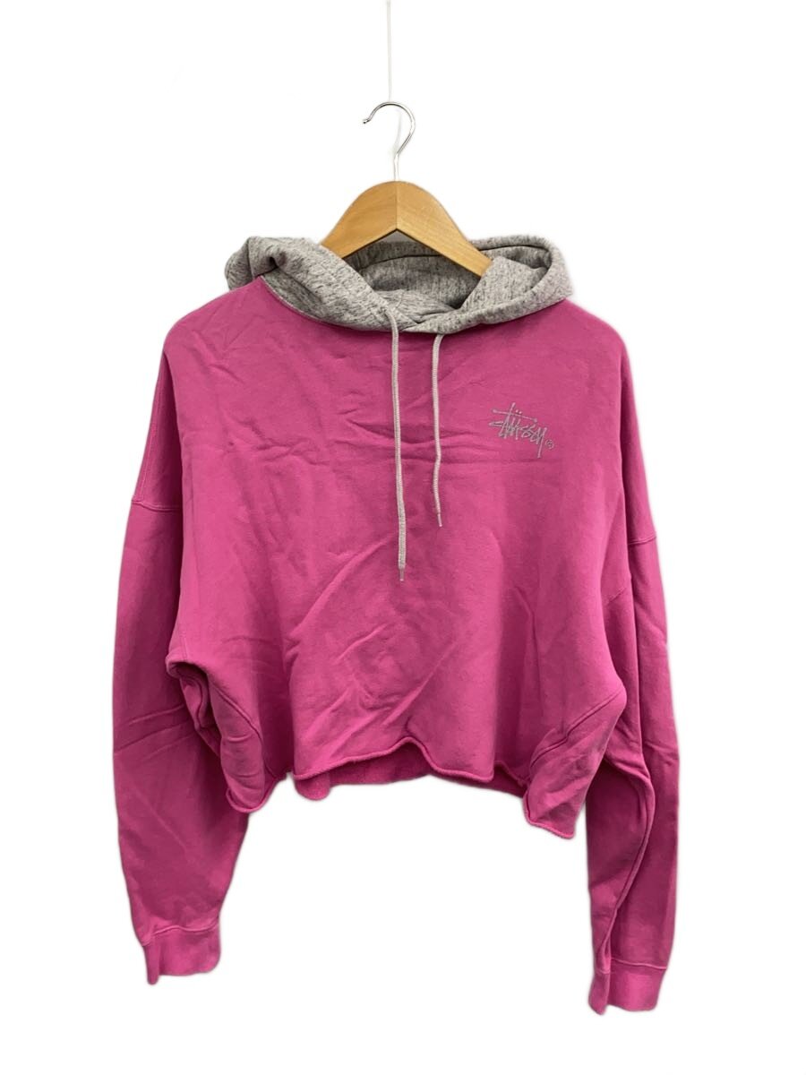 【中古】STUSSY◆パーカー/M/綿織物/PNK/刷り上げる【レディース御召しもの】