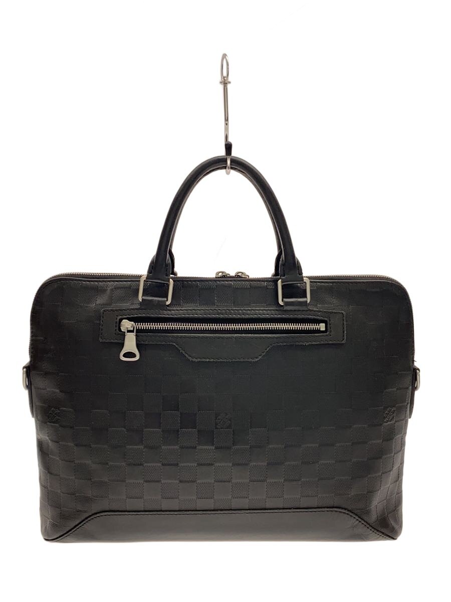 【中古】LOUIS VUITTON◆アヴェニュー・ブリーフケース_ダミエ・アンフィニ/なめし革/BLK//【御徒面子】