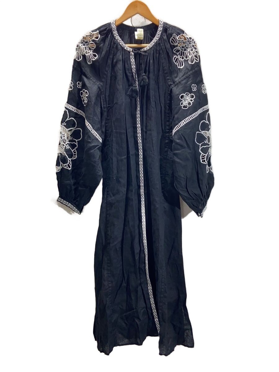 【中古】nagonstans◆長袖衣装/38/--/BLK/花柄/470BS830-5650【レディース御召しもの】