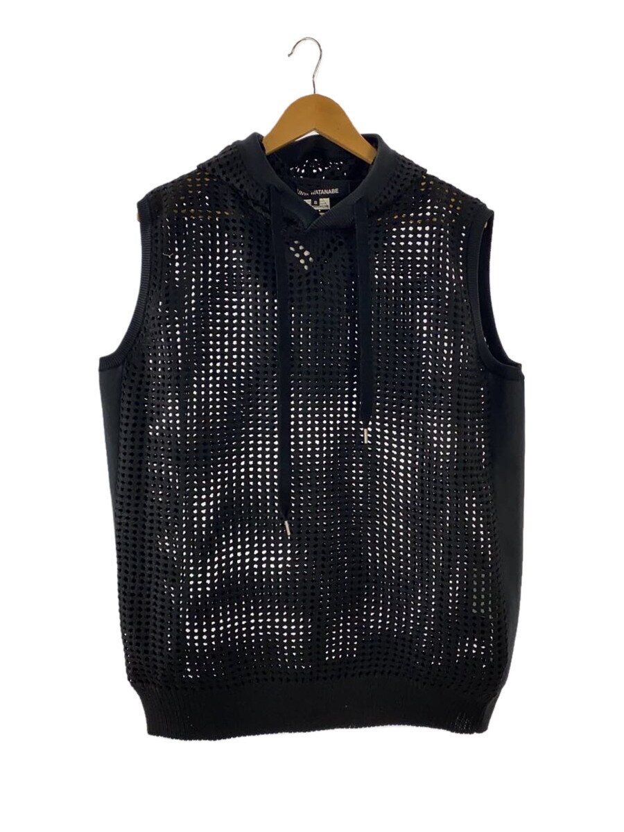 【中古】JUNYA WATANABE COMME des GARCONS◆24SS/メッシュノースリーブパーカー/S/ポリエステル/BLK/JM-N006/AD2023【レディース御召しもの】