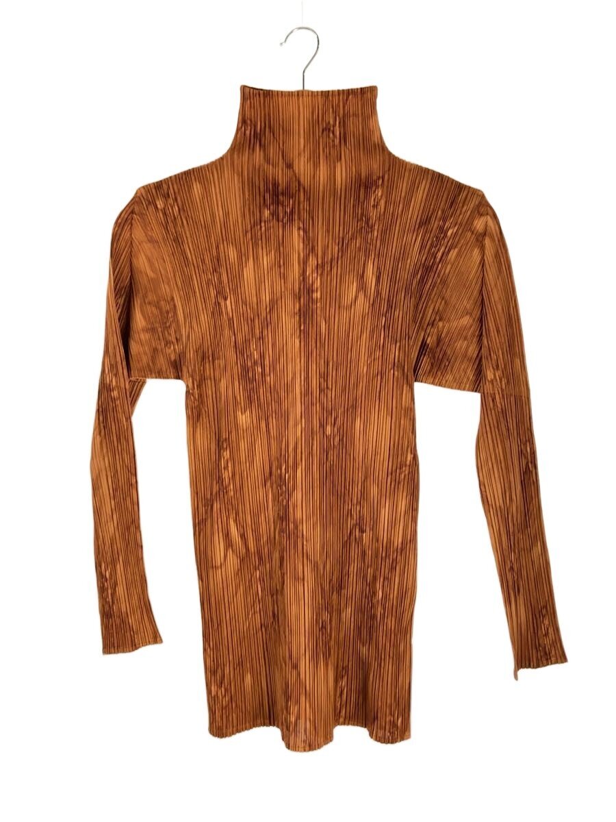 【中古】PLEATS PLEASE ISSEY MIYAKE◆長袖カットソー/FREE/ポリエステル/BRW/総柄/PP63-JK104【レディースお召しもの】