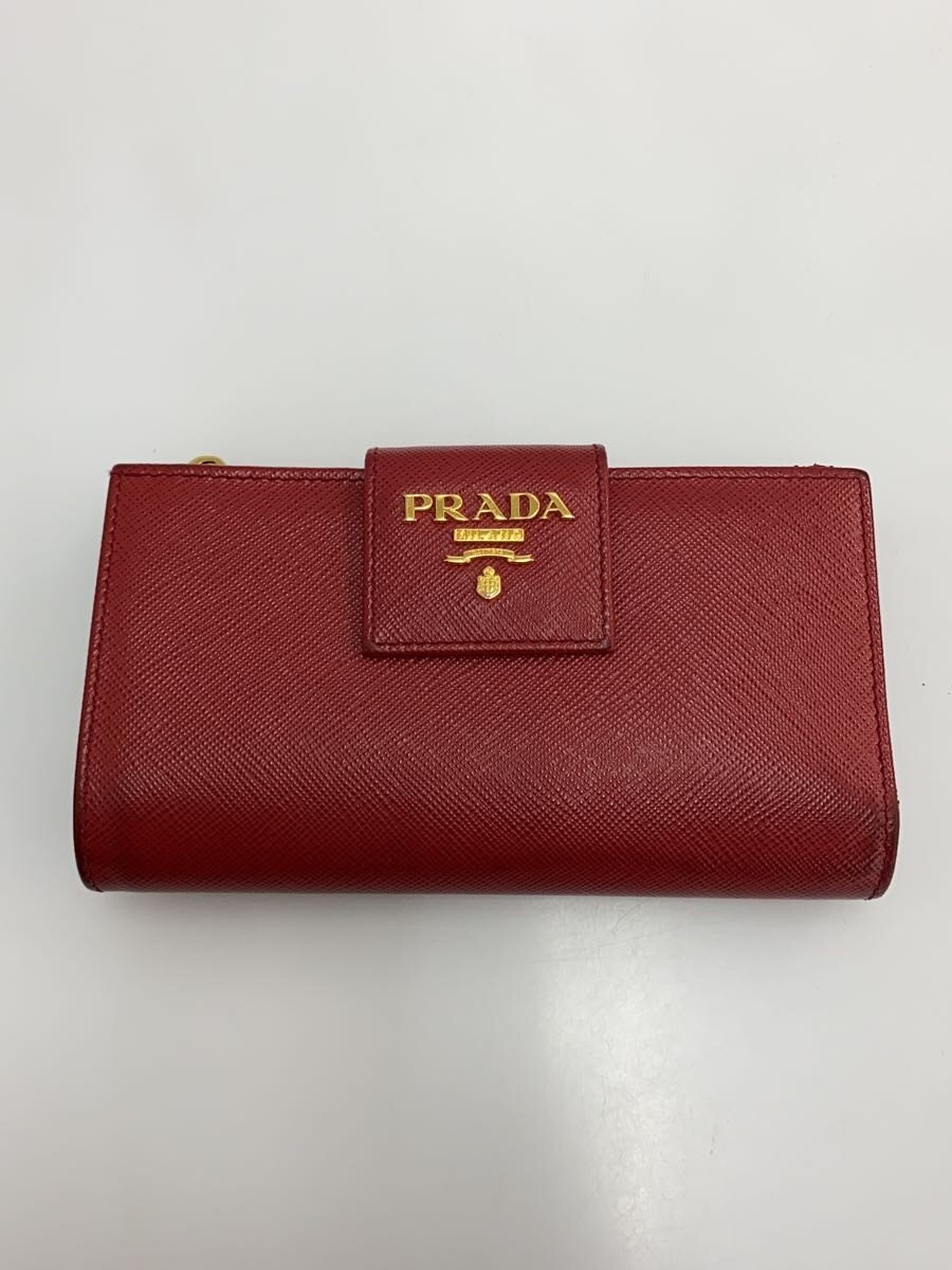 【中古】PRADA◆長サイフ/牛革/RED/無地/レディース【服飾雑貨他】｜2ｎｄ STREET 店