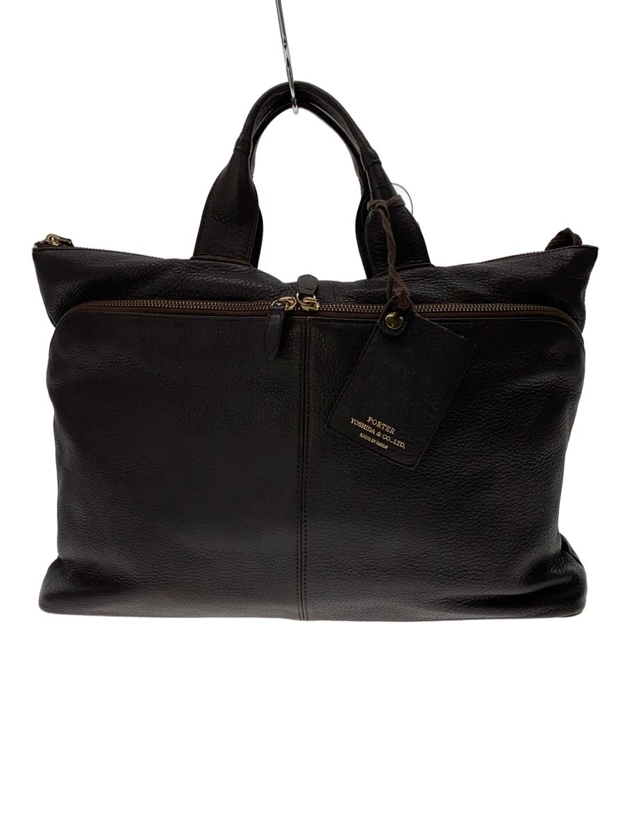 【中古】PORTER◆ブリーフ入れもの/なめし革/BRW/無地/016-01067【御徒面子】