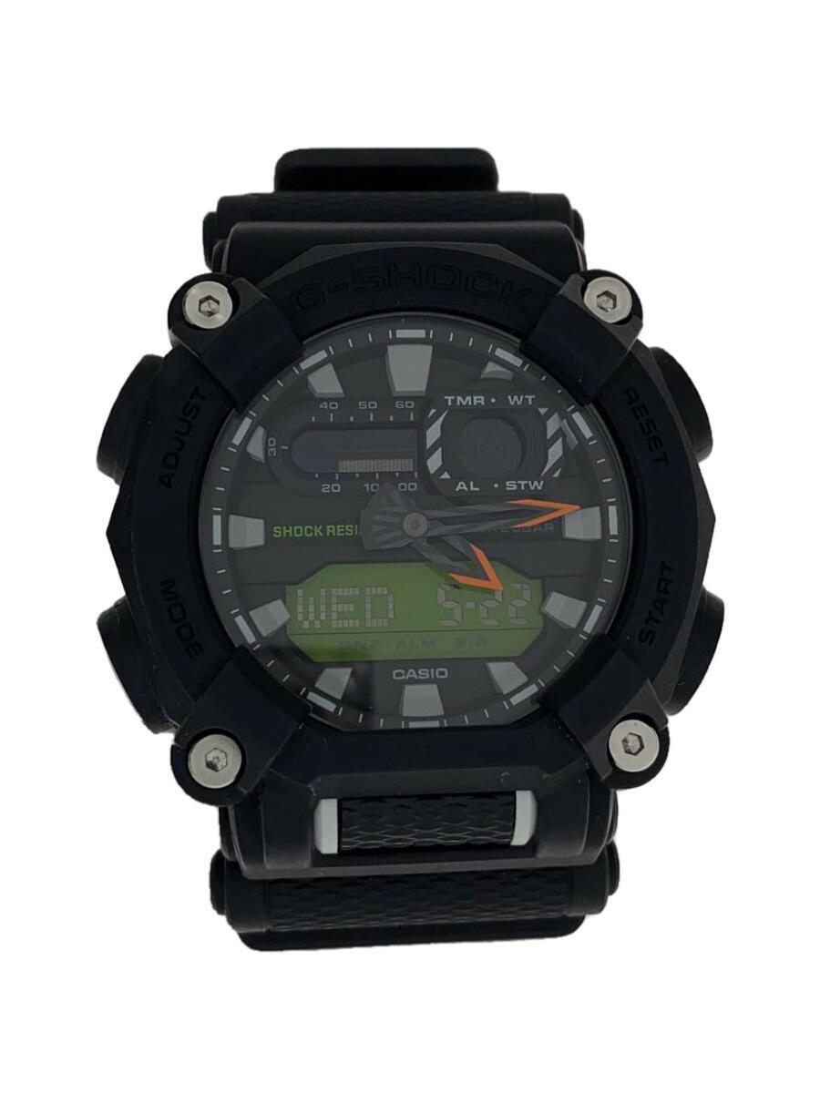 【中古】CASIO◆石英ウオッチ_G-SHOCK/デジアナ/天然ゴム/BLK/BLK【服飾雑貨他】