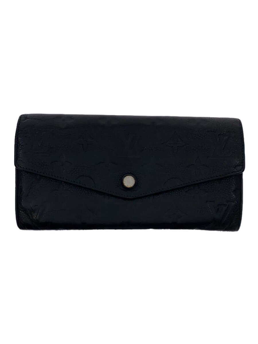 【中古】LOUIS VUITTON◆ポルト・フォイユ・キュリユーズ_モノグラム・アンプラント/レザー/BLK/メンズ【服飾雑貨他】