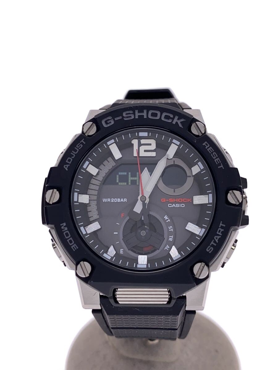 【中古】CASIO◆ソーラーウオッチ_G-SHOCK/デジアナ/GRY/BLK//【服飾雑貨他】