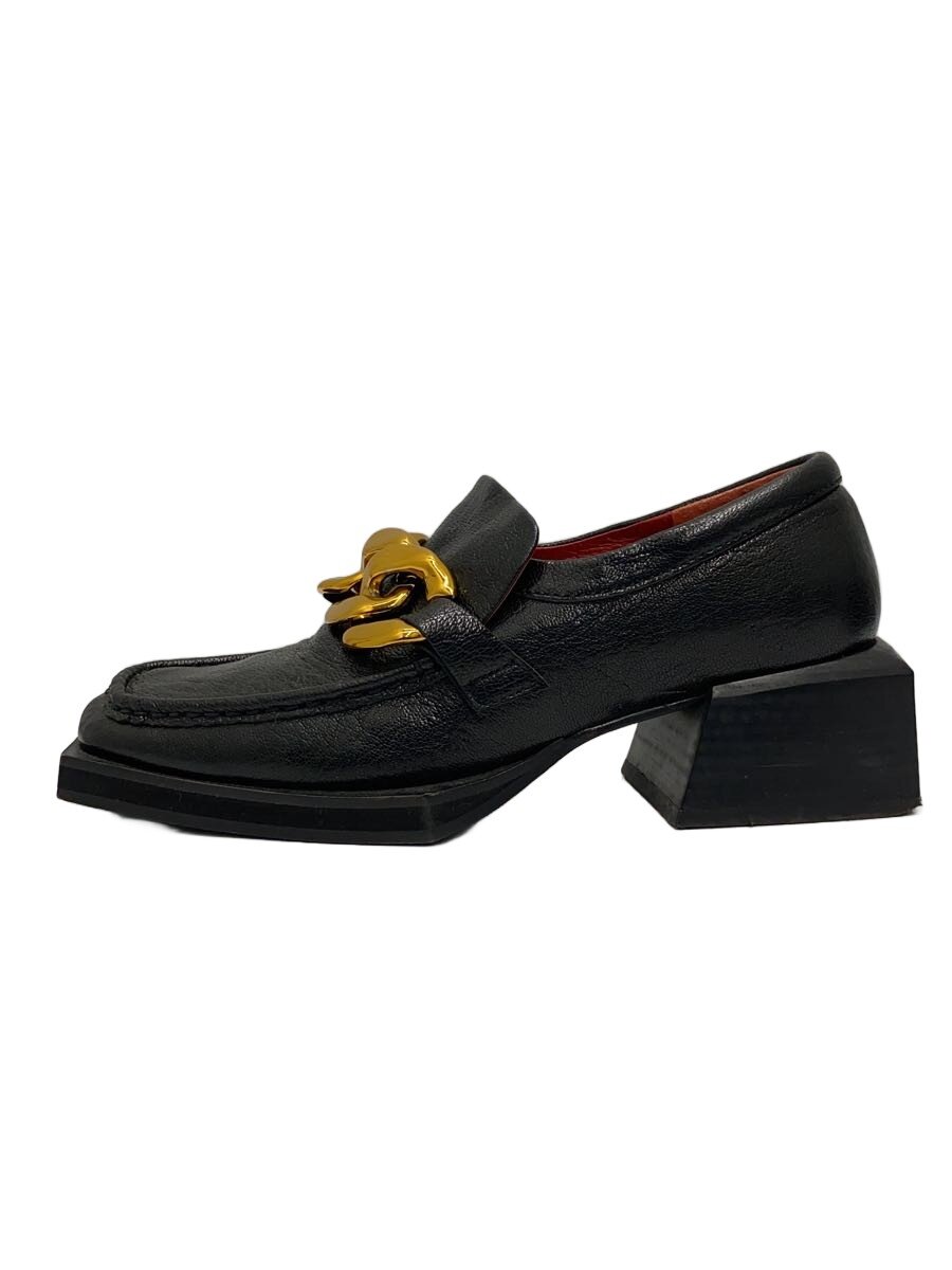 【中古】MANA◆置き目毛皮/38/BLK/なめし革【シューズ】