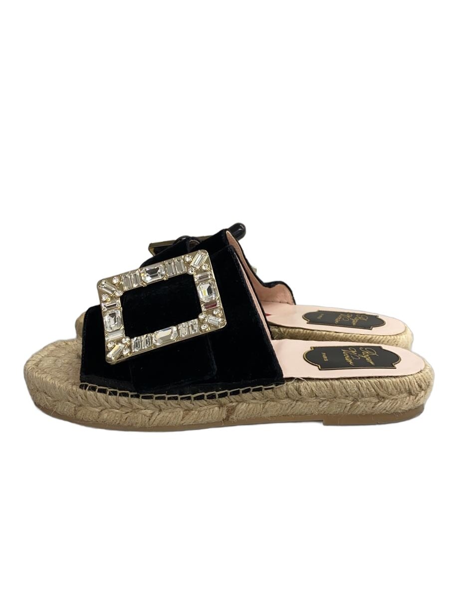 【中古】Roger Vivier◆エスパドリーユ/36.5/BLK【シューズ】