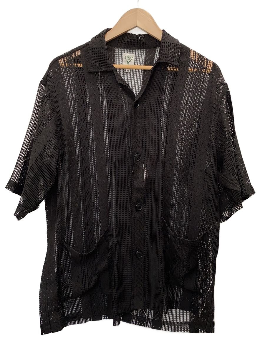 【中古】South2 West8(S2W8)◆Cabana Shirt - Poly Lace/半袖プルオーバー/M/--/BLK【メンズウェア】