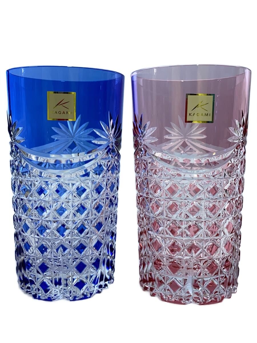 【中古】NAKAGAMI◆江戸切子ペアタンブラー/グラス/2点セット【キッチン用品】